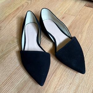 J.Crew Sloan D’Orsay Flat in Black Suede